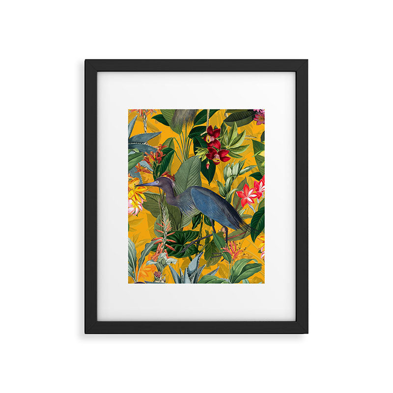 Vintage & Shabby Chic - Sunny Tropical Garden Blue Heron Framed Art Print Gallery Image 6