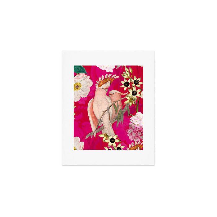 Vintage & Shabby Chic - Tropical Bird Flower Garden Art Print Gallery Image 1