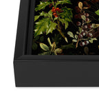 Vintage & Shabby Chic - vintage botanical wildflowers and berries on black Framed Canvas Print Gallery Image 3