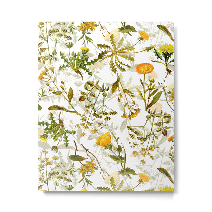 Vintage & Shabby Chic - Yellow Wildflowers Metal Print Gallery Image 1