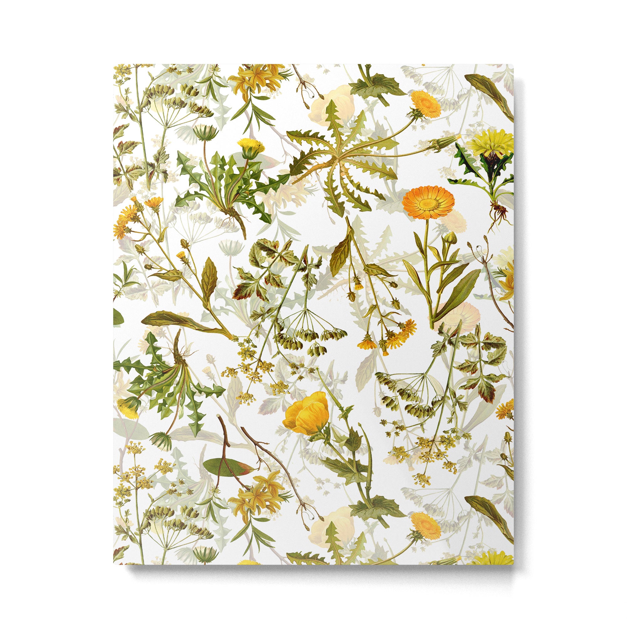 Vintage & Shabby Chic - Yellow Wildflowers Metal Print Gallery Image 6