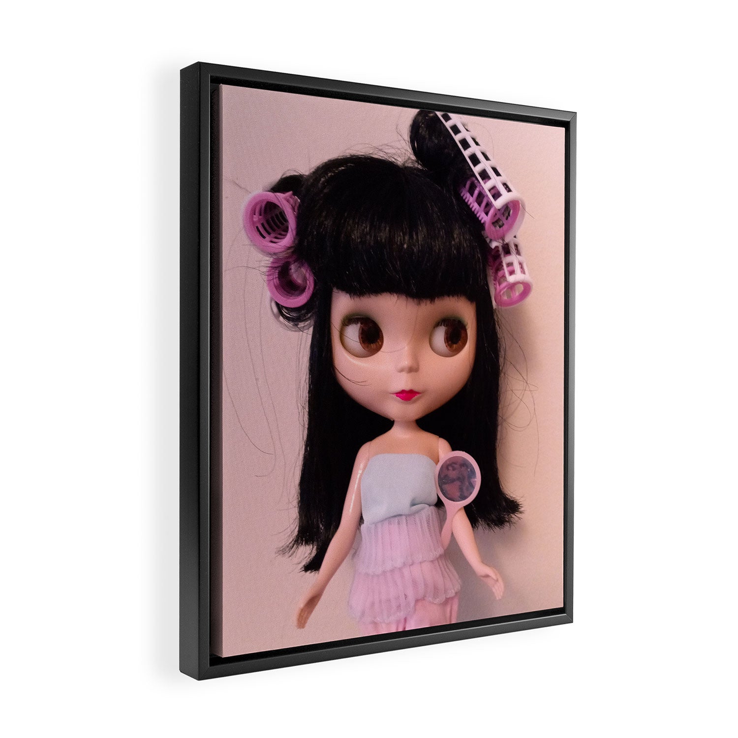 blythe in curlers Framed Canvas Print Gallery Image 2