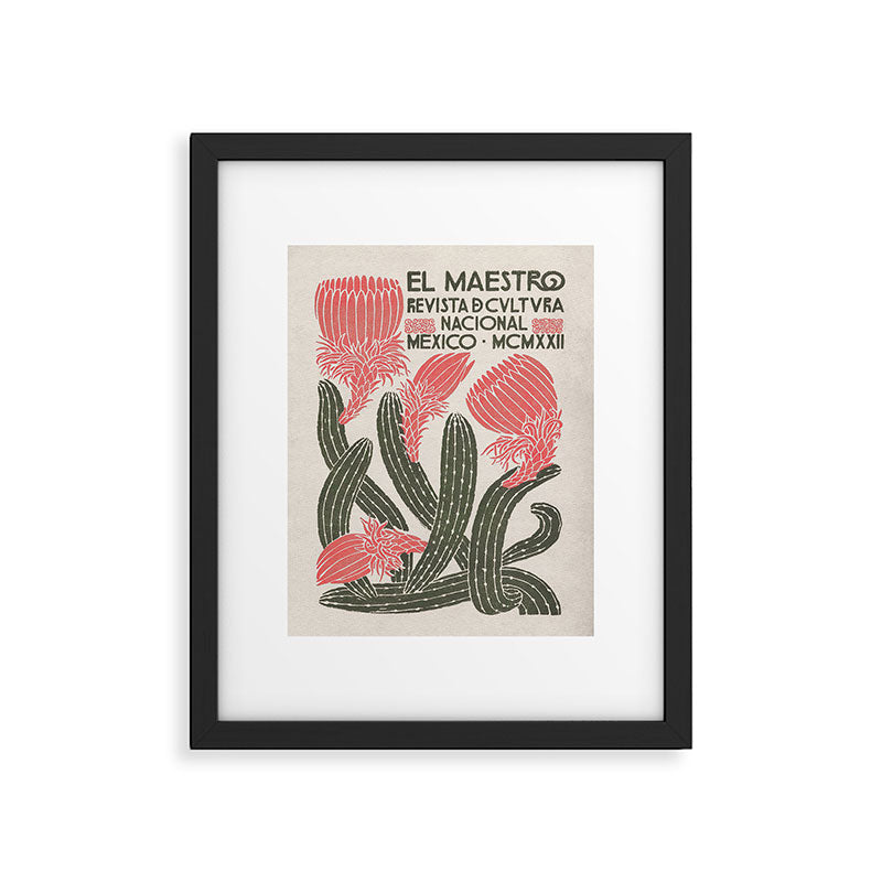 Cactus, El Maestro, Vintage Mexico Travel Poster Framed Art Print Gallery Image 5