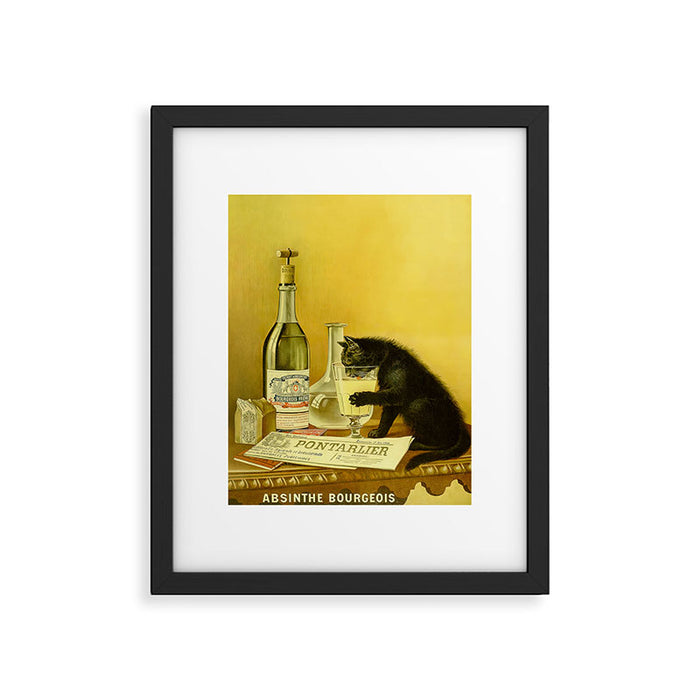 Cat, Absinthe, Vintage Beverage Poster Framed Art Print Gallery Image 1