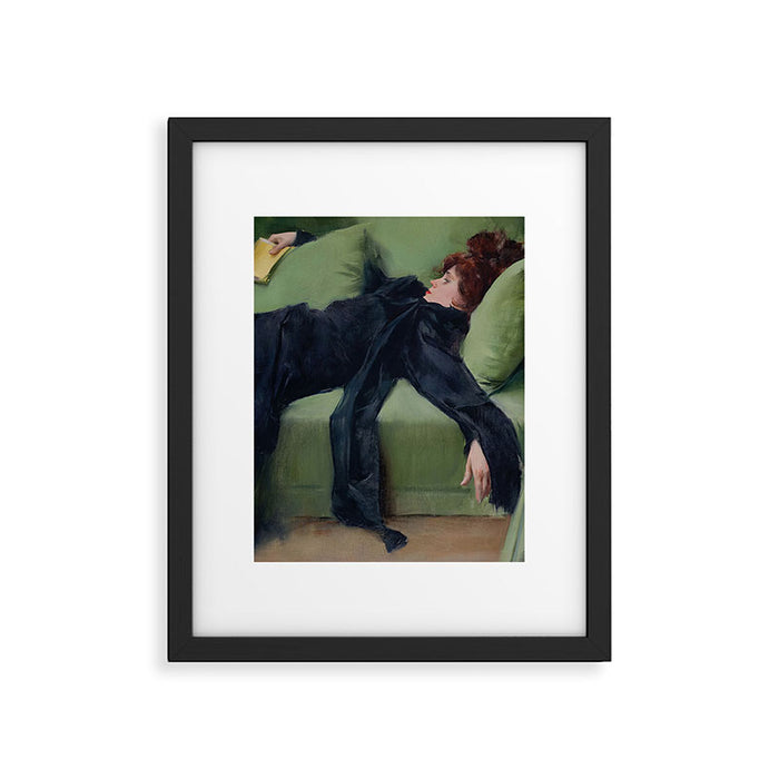 Decadent Young Woman, After the Dance, Vintage Portrait Art Framed Art Print Gallery Image 1