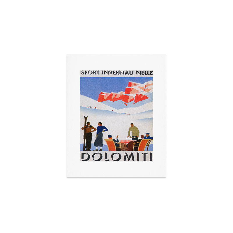 Dolomites Italy Vintage Ski Poster Art Print Gallery Image 1