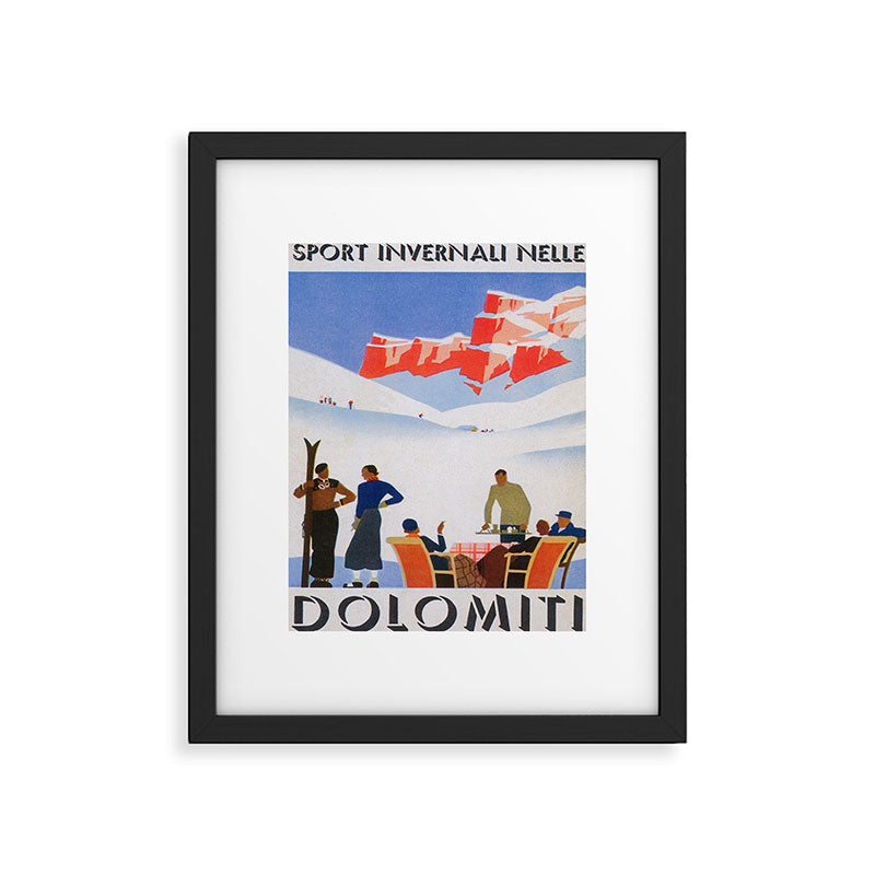 Dolomites Italy Vintage Ski Poster Framed Art Print Gallery Image 5