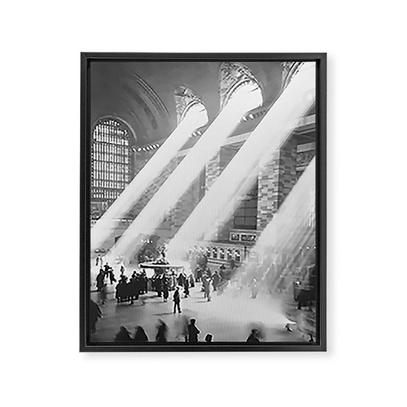 Grand Central Station, Black and White Vintage Art Framed Canvas Print Gallery Image 6