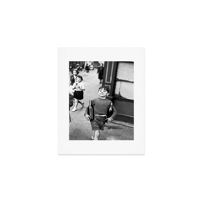 Little Boy and Bottles of Wine, Black and White Vintage Art Art Print Gallery Image 1