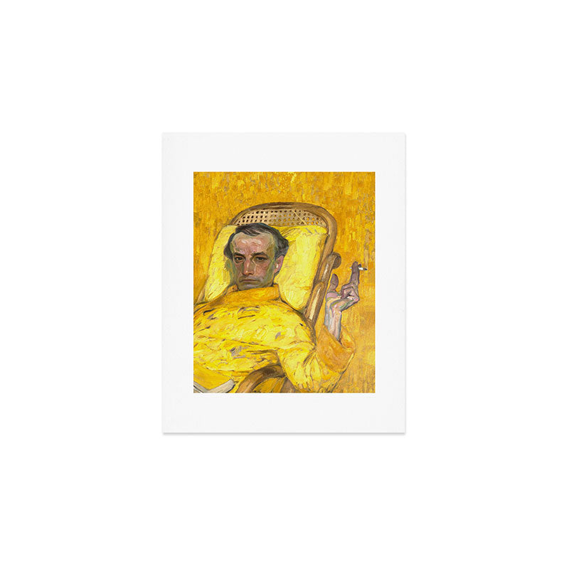 Man Portrait, Man in Yellow, Vintage Wall Art Art Print Gallery Image 1