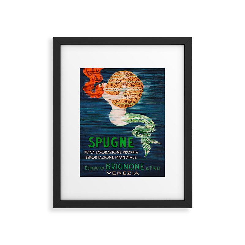 Mermaid with Sponge Vintage Poster Framed Art Print Gallery Image 5