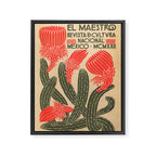 Mexico, Cactus Vintage Wall Art Framed Canvas Print Gallery Image 6