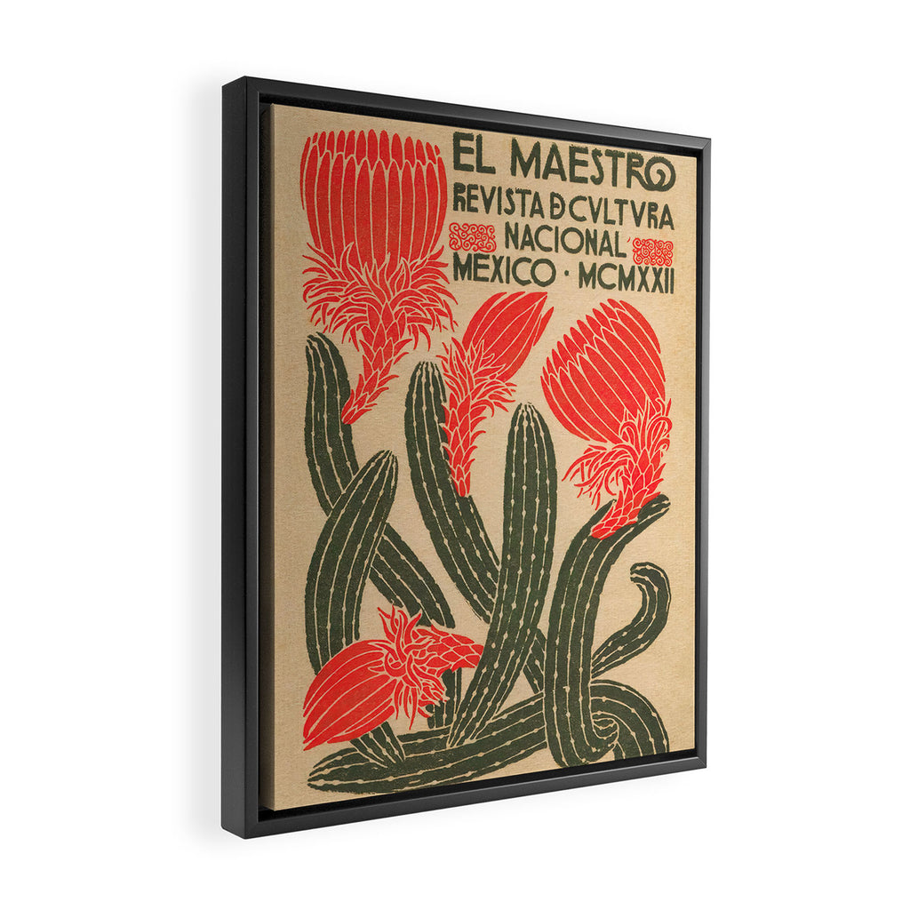 Mexico, Cactus Vintage Wall Art Framed Canvas Print Gallery Image 2