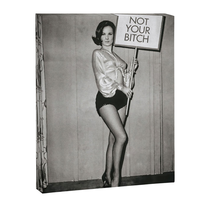 Not Your Bitch, Black and White Vintage Art Canvas Print Gallery Image 1