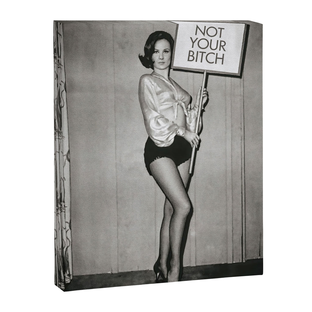 Not Your Bitch, Black and White Vintage Art Canvas Print Gallery Image 6