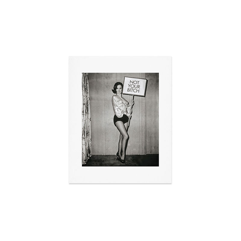 Not Your Bitch, Black and White Vintage Art Art Print Gallery Image 1