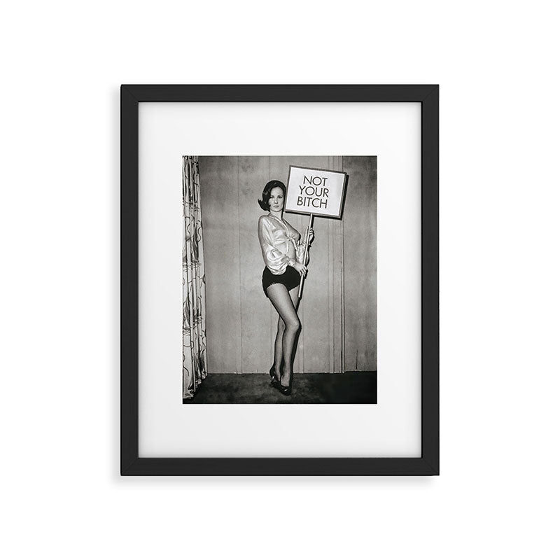 Not Your Bitch, Black and White Vintage Art Framed Art Print Gallery Image 5
