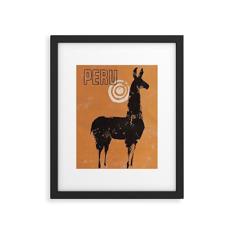 Peru Llama Vintage Travel Poster Framed Art Print Gallery Image 5