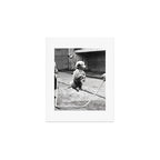 Poodle Jumping Rope, Black and White, Vintage Art Art Print Gallery Image 1