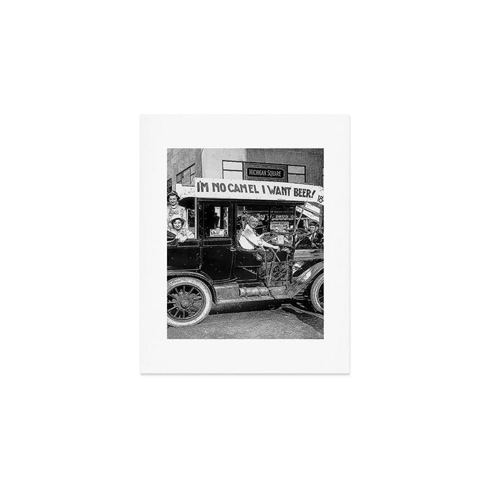Prohibition, Beer Car, Vintage Black and White Old Photo Art Print Gallery Image 1