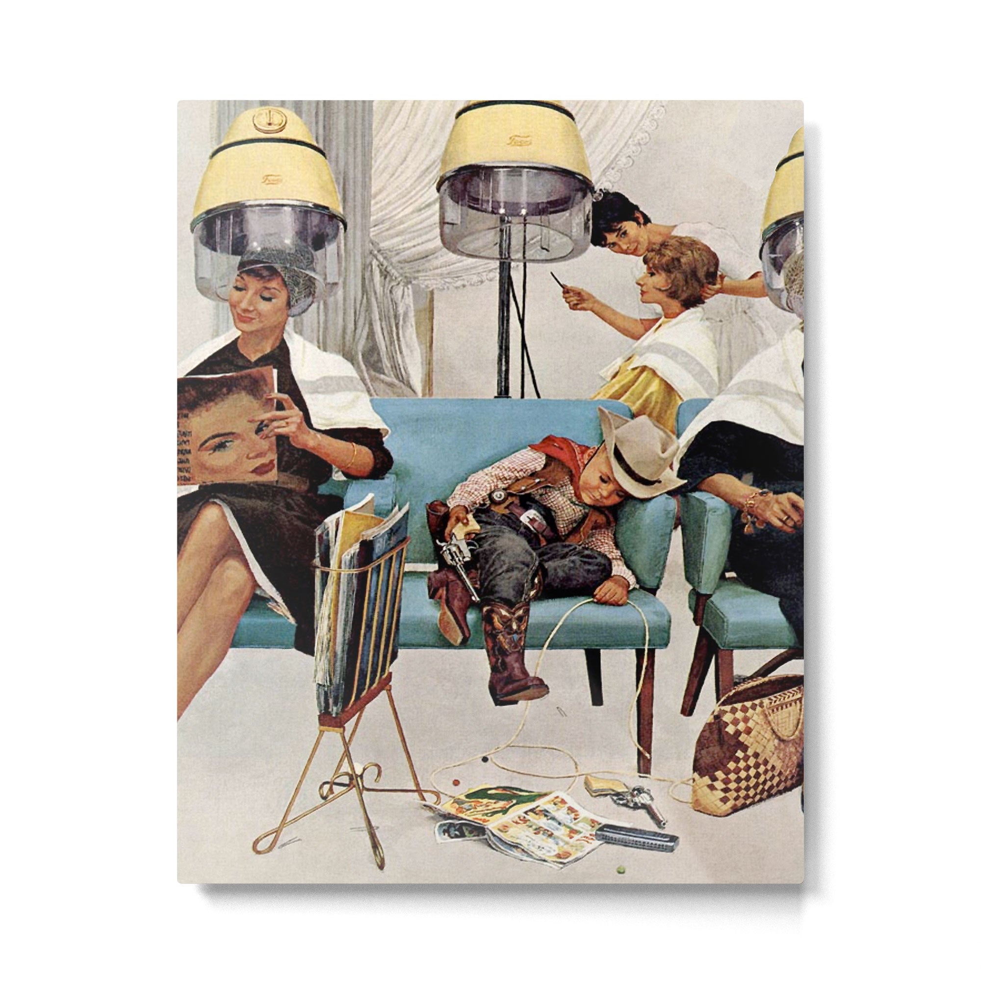 Retro Beauty Salon Metal Print Gallery Image 6