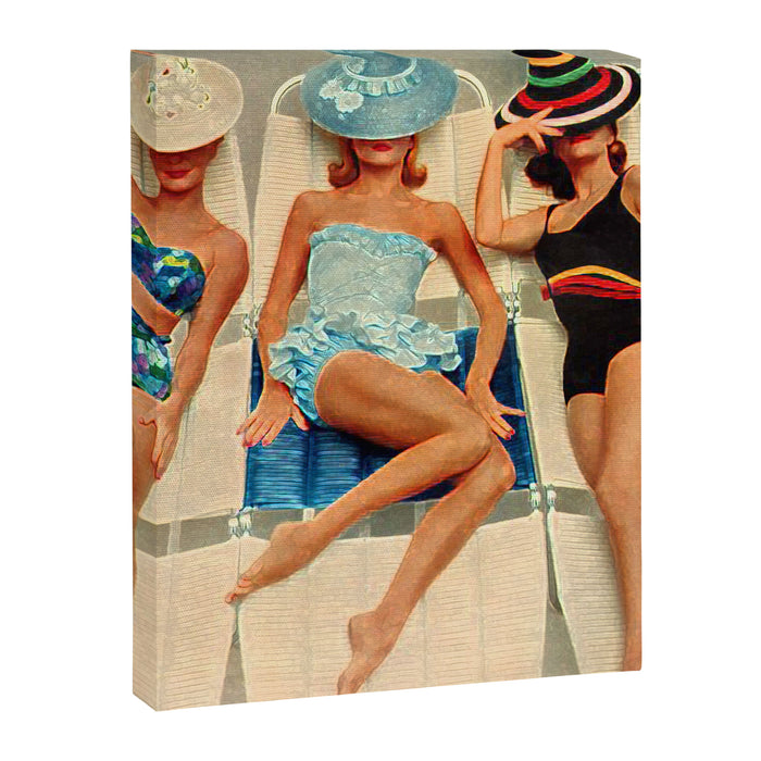 Retro Sunbathers Canvas Print Gallery Image 1