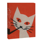 Retro White Cat Smoking a Pipe Canvas Print Gallery Image 8