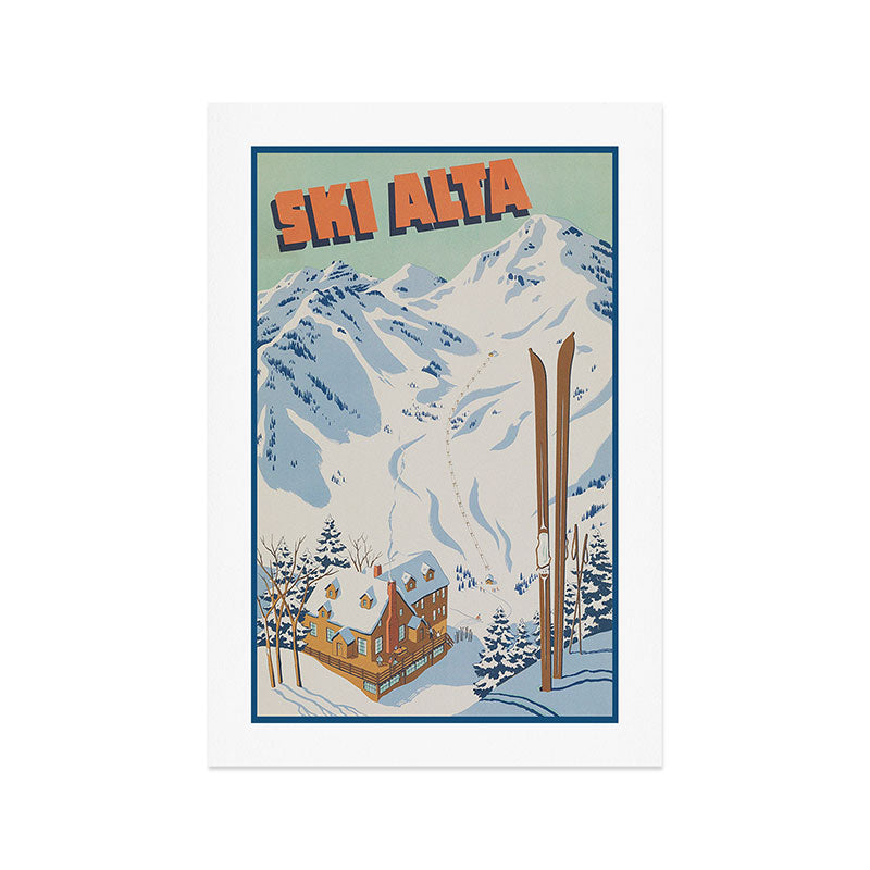 Ski Alta Vintage Travel Poster Art Print Gallery Image 1