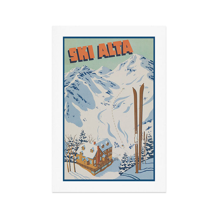 Ski Alta Vintage Travel Poster Art Print Gallery Image 1
