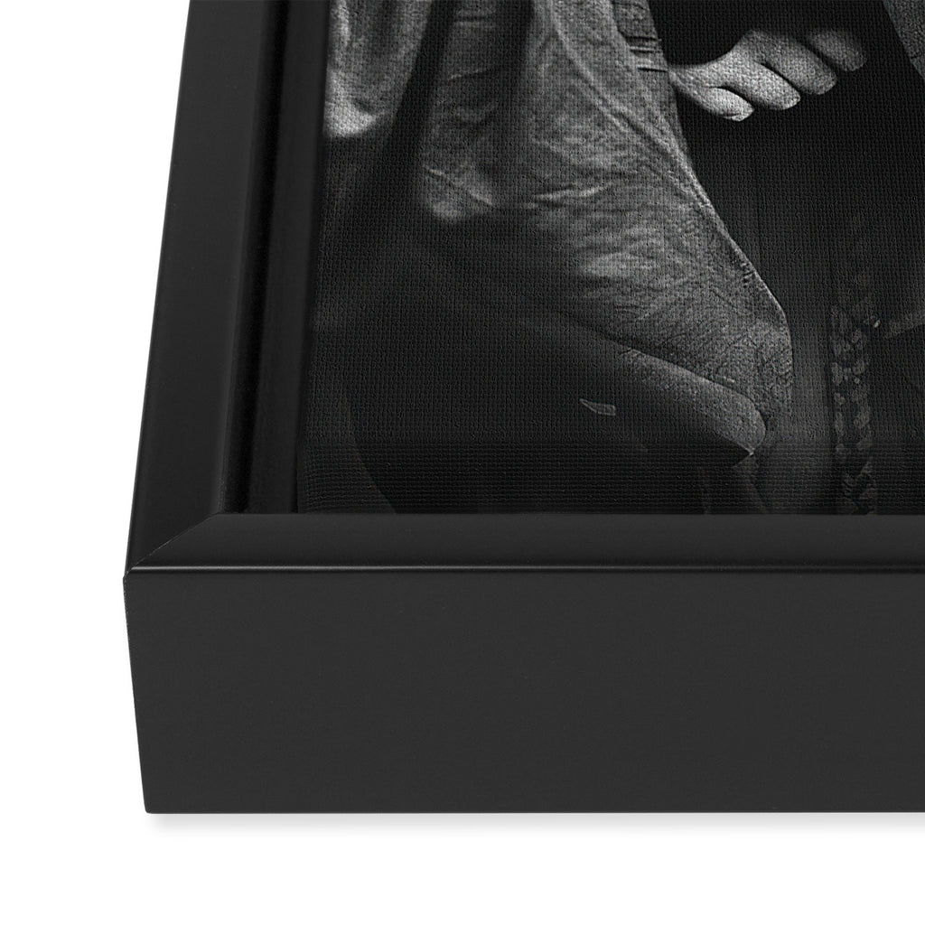 Smoking Nuns, Black and White, Vintage Wall Art Framed Canvas Print Gallery Image 3