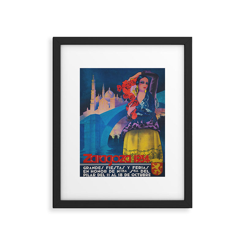 Spain Travel Poster, Colorful Spanish Festival Poster Framed Art Print Gallery Image 5