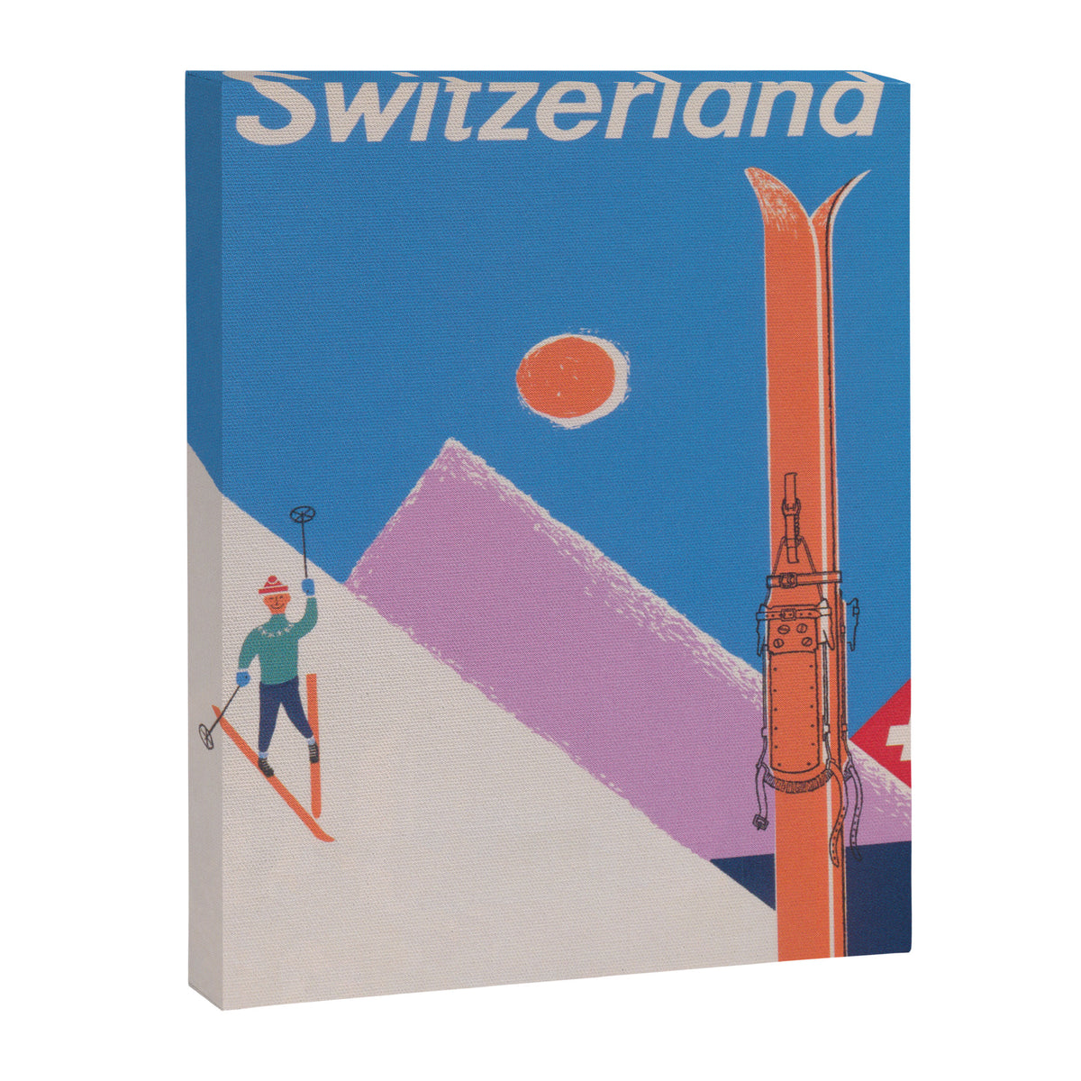 Switzerland Retro Vintage Ski Poster Canvas Print Gallery Image 6