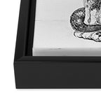 Tabby Cat, Vintage Black and White Cat Drawing Framed Canvas Print Gallery Image 3