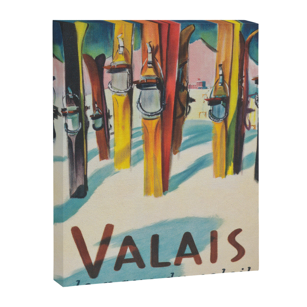Valais Vintage Ski Travel Poster Canvas Print Gallery Image 8