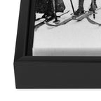Victorian Ski Ladies, Black and White Vintage Art Framed Canvas Print Gallery Image 3