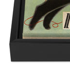 Vintage Japanese Black Cat Framed Canvas Print Gallery Image 3