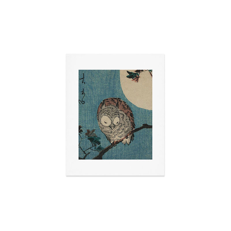 Vintage Japanese Owl Art Print Gallery Image 1