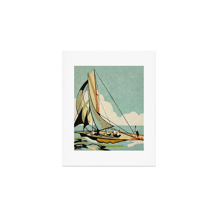 Vintage Japanese Sailboat Art Print Gallery Image 1