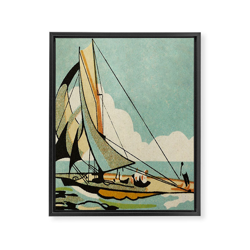 Vintage Japanese Sailboat Framed Canvas Print Gallery Image 8