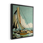 Vintage Japanese Sailboat Framed Canvas Print Gallery Image 2
