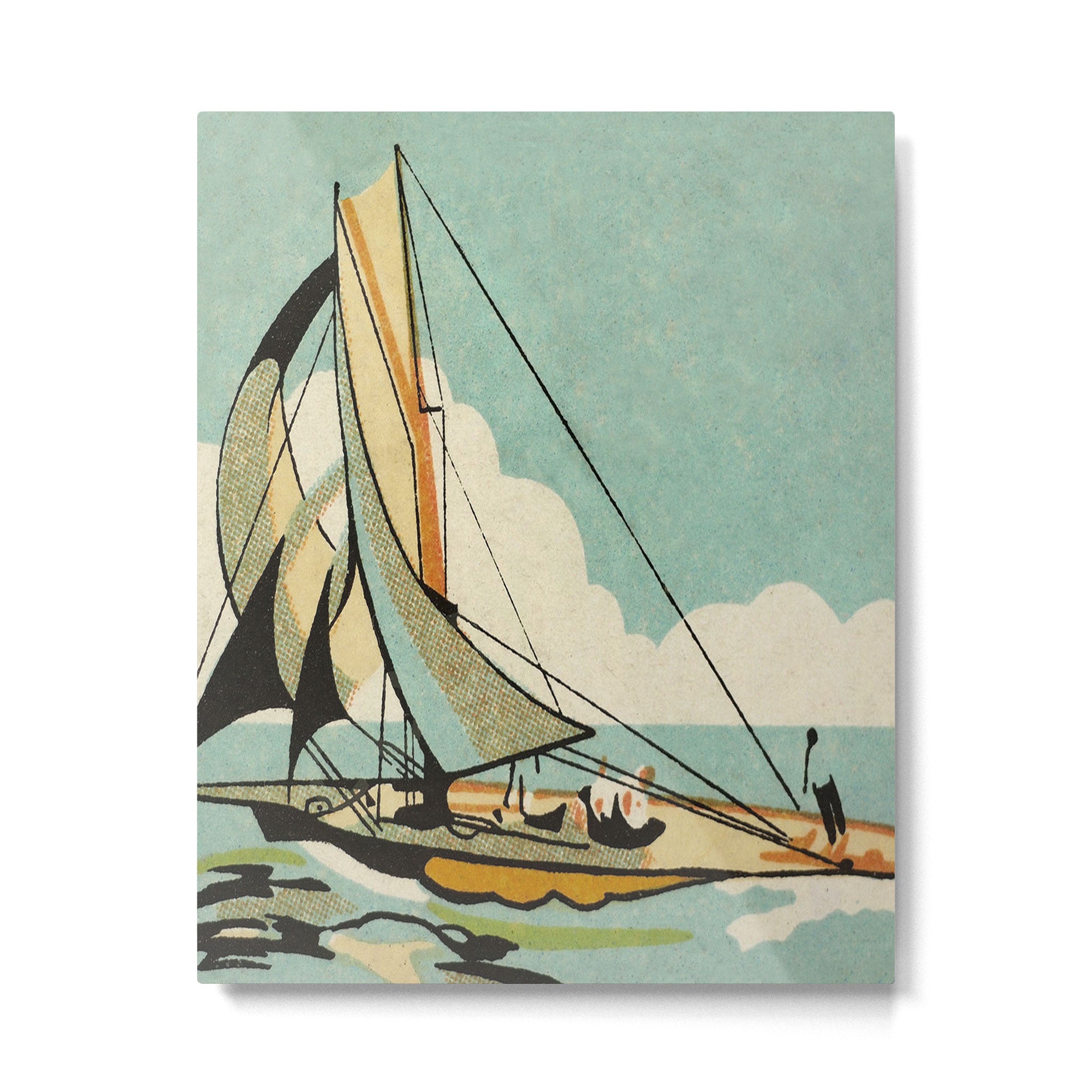 Vintage Japanese Sailboat Metal Print Gallery Image 6
