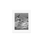 WaterSkiing Witches, Halloween, Black and White Vintage Art Art Print Gallery Image 1