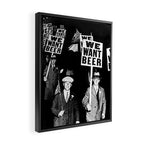 We Want Beer, Prohibition, Black and White, Old Photo, Beer Protest, Funny, Vintage Beer Art Framed Canvas Print Gallery Image 2