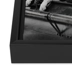 Woman Pilot and Dog, Black and White Vintage Art Framed Canvas Print Gallery Image 3