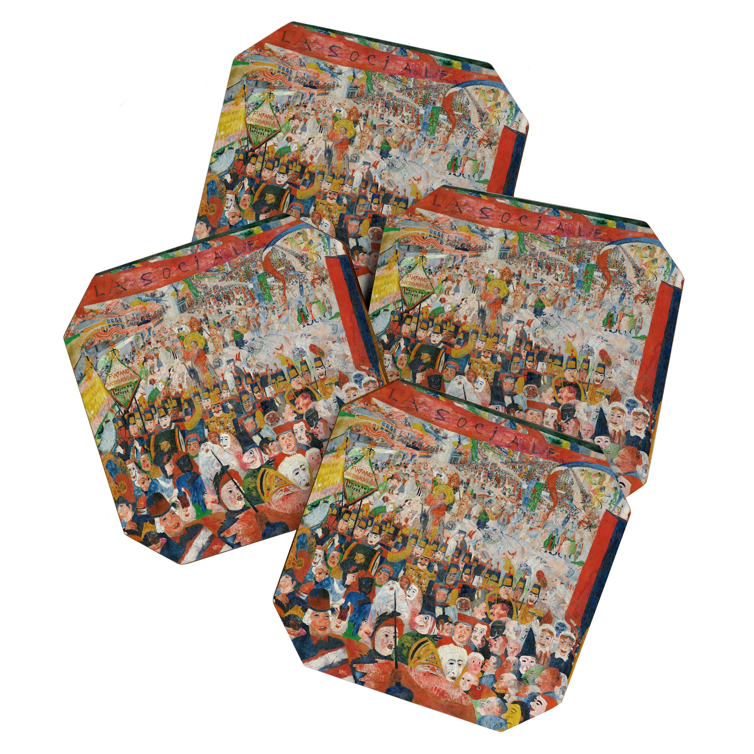 Christ's Entry into Brussels by James Ensor, 1889 Coaster Gallery Image 1