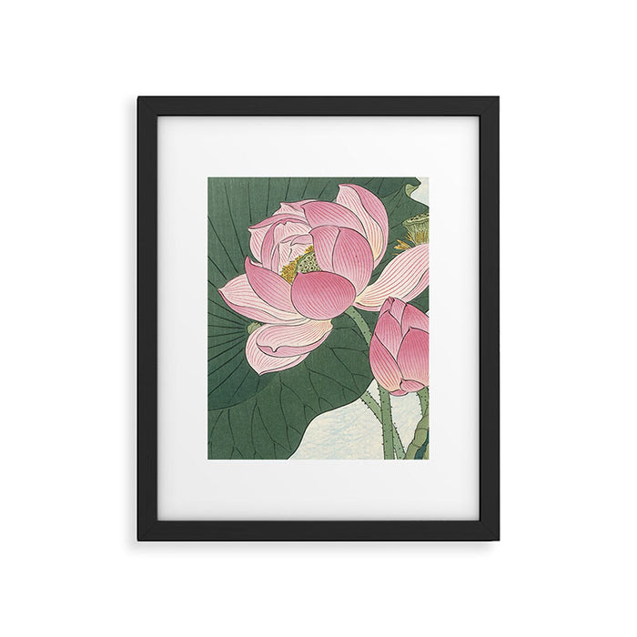 Flowering lotus flowers, Ohara Koson Framed Art Print Gallery Image 1