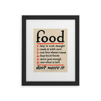 Food, Don't Waste It - WWI Poster, 1917 Framed Art Print Gallery Image 4