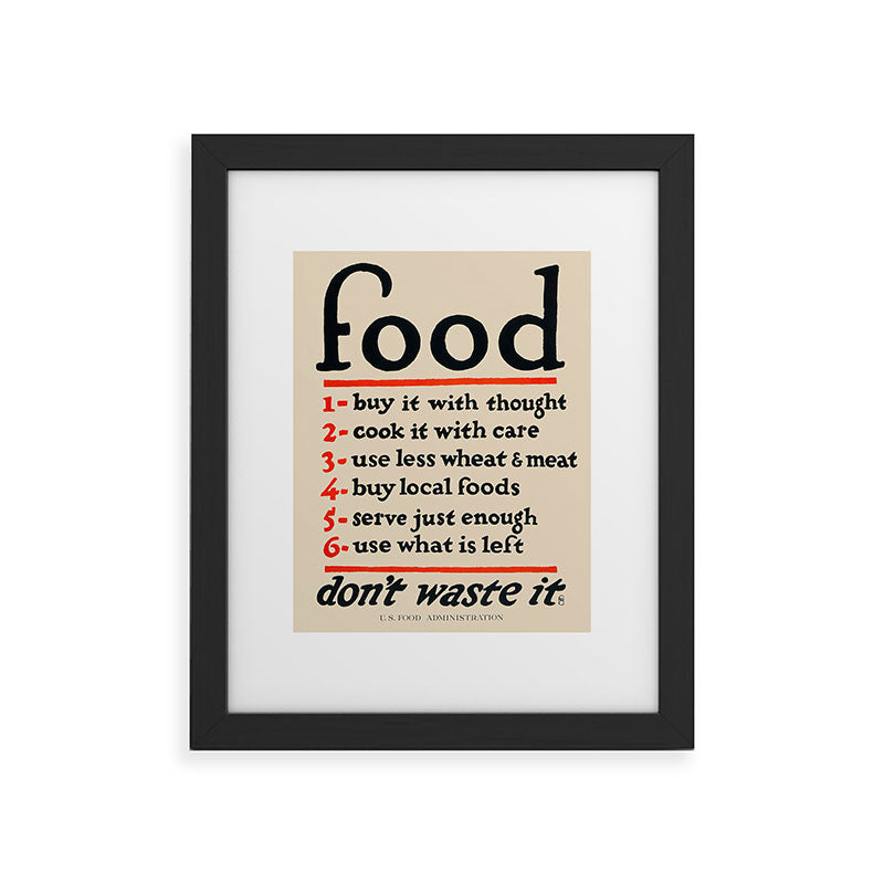 Food, Don't Waste It - WWI Poster, 1917 Framed Art Print Gallery Image 4