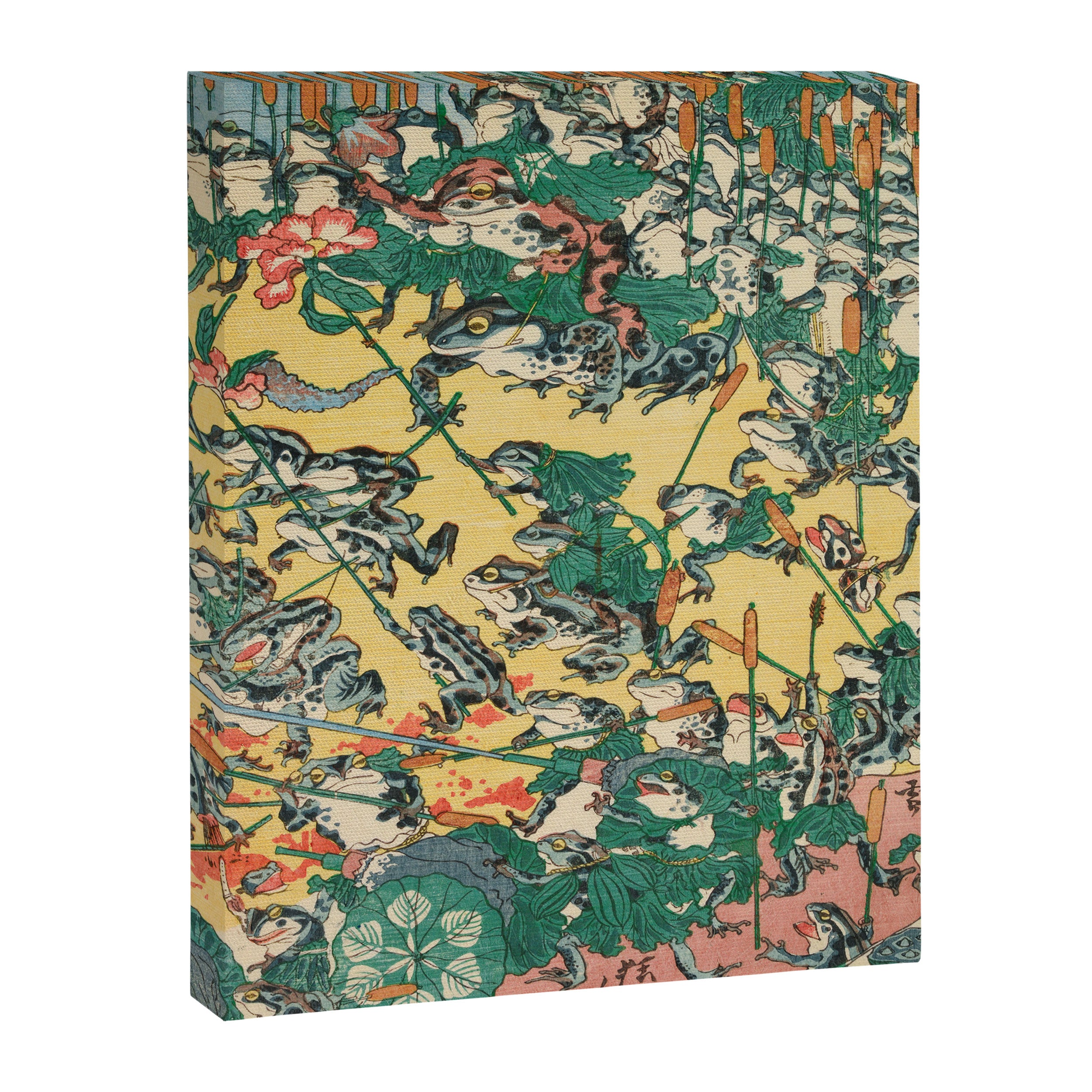 Frog Battle Japanese Print by Kawanabe Kyosai, 1864 Canvas Print Gallery Image 6