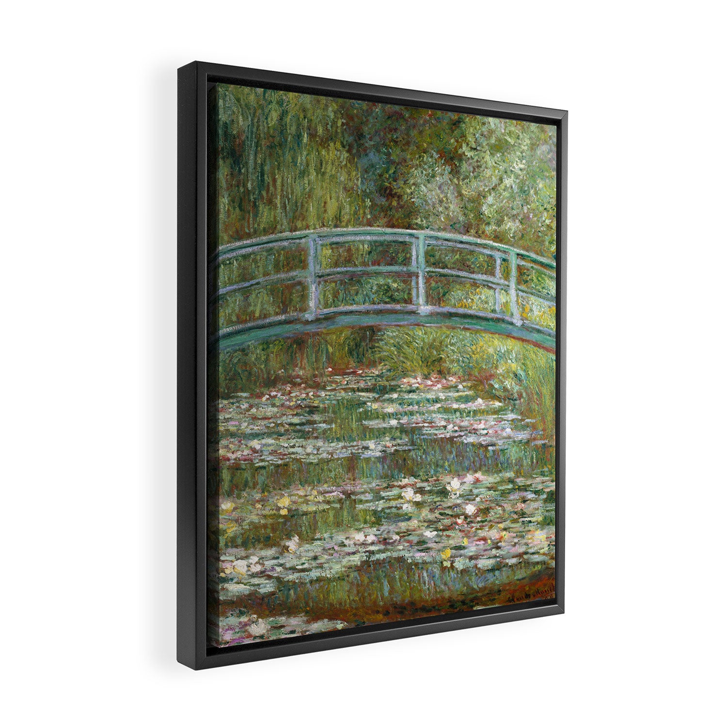 Monet - Bridge over a Pond of Water Lilies, 1899 - Painting Framed Canvas Print Gallery Image 2